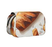 YKLJG Astuccio portapenne con stampa di ciliegie rosse, organizer per penne con 2 scomparti con cerniera, grande capacità, per scuola, viaggi e ufficio, Pane dipinto, Taglia unica, Zaino per la scuola