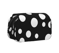 YKLJG Astuccio portapenne con stampa di conchiglie e bottiglia, organizer con 2 scomparti con cerniera, grande capacità, per scuola, viaggi e ufficio, Black & White Big Dot, Taglia unica, Zaino per la