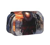 YKLJG Astuccio portapenne con stampa fragola con 2 scomparti con cerniera, grande capacità, per scuola, viaggi e ufficio, Treno a vapore Partenza Tramonto, Taglia unica, Zaino per la scuola