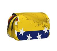 YKLJG Astuccio portapenne da donna con stampa di danza natalizia con schiaccianoci, organizer con 2 scomparti con cerniera, grande capacità, per scuola, viaggi e ufficio, Bandiera del Venezuela