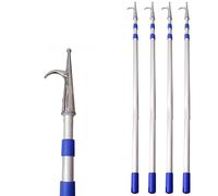 YKMYXZ, 1 2 3 4 Confezione Palo di Spinta for Barche Commerciali con Gancio in Acciaio Inossidabile for Laghi e Mare, palo di Salvataggio(4 Pack,2m (6' 7inch))