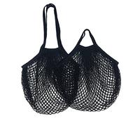 YKMYXZ, 1 Borsa for la Spesa Riutilizzabile, Portatile, in Rete, for conservare Frutta e Verdura, Ecologica, in Cotone, Pieghevole, for la Spesa.(Black 08,S 10x35x38cm)