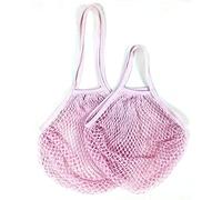 YKMYXZ, 1 Borsa for la Spesa Riutilizzabile, Portatile, in Rete, for conservare Frutta e Verdura, Ecologica, in Cotone, Pieghevole, for la Spesa.(Pink 10,L 25x35x38cm)