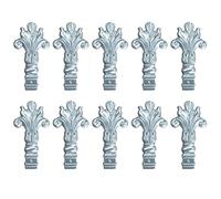 YKMYXZ, 10 punte per recinzione in metallo a forma di lancia tridente, per recinzione in ferro, giardino, prato, decorazione, 25 x 25 mm