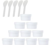 YKMYXZ, 10 pz 50 ml ciotola di miscelazione maschera rosa barattoli di plastica vuoti da 50 g con fodera interna per la conservazione del corpo crema per il viso per le mani Lozione Gel 5X spatola