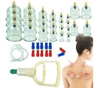 YKMYXZ， 12 set di coppette for terapia di massaggio cinese tradizionale biomagnetico professionale, kit for coppettazione a vuoto estraibile for uso domestico