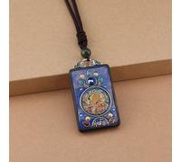 YKMYXZ， 30 Disegni in Stile Etnico Fatti a Mano Thangka in Legno di Sandalo Nero con Ciondolo a Forma di Dio Elefante Bagua, Collana Toem in Stile Esotico(20)