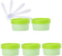 YKMYXZ, 5 pz 200 ml Maschera Rosa Ciotola per miscelare vasetti di plastica vuoti 200 g con rivestimento interno per la conservazione del corpo mano crema viso lozione gel 5X spatola, Verde, 50ml