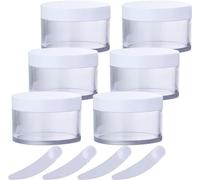 YKMYXZ, 6 vasetti vuoti in plastica trasparente da 200 g con coperchio a vite, contenitore da 200 ml per lozioni per maschera facciale, Trasparente, 50ml