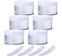 YKMYXZ, 6 vasetti vuoti in plastica trasparente da 200 g con coperchio a vite, contenitore da 200 ml per lozioni per maschera facciale, Trasparente, 100ml
