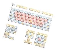 YKMYXZ, Animal Keycap 120 tasti Set di tasti sublimati a caldo for tastiere meccaniche Interruttori Tasti di ricambio(Pink Blue Yellow Archery)