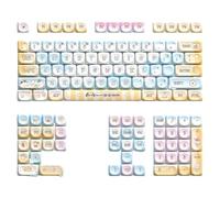 YKMYXZ, Animal Keycap 120 tasti Set di tasti sublimati a caldo for tastiere meccaniche Interruttori Tasti di ricambio(White and Blue Seaside)