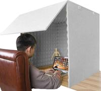 YKMYXZ， Box portatile for registrazione vocale, cabina di isolamento for microfono, schermo isolante for studio, blog, uso vocale(Gris)