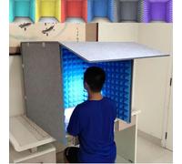YKMYXZ， Cabina di isolamento acustico for home studio, cubo in schiuma for microfono, for studio di registrazione, podcast, canto e trasmissione(Blue)