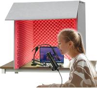 YKMYXZ， Cabina di isolamento for microfono a cubo, 80 x 80 cm, for home studio, registrazione musicale, podcasting, trattamenti acustici(Red)