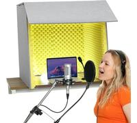 YKMYXZ, Cabina di registrazione portatile for filtrare le voci, apparecchiatura di registrazione con microfono, for ufficio domestico e studio(Yellow-80 * 80 * 80cm)
