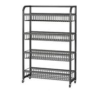 YKMYXZ, Carrello portaoggetti a 4 ripiani con ruote, for frutta, verdura, asciugamani, giocattoli, cibo, articoli for l'artigianato(2.8x1.9ft/0.86x0.6m)