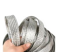 YKMYXZ, Cavo schermato for segnale ad alta flessibilità, filo di terra in rame nudo stagnato, nastro conduttivo a treccia, larghezza 1,5 mm, 12 mm, 4 mm, 20 mm(Tinned,10 Meters 4mm Width 1.5mm2)