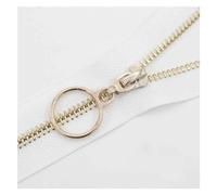 YKMYXZ Cerniere per Il Cucito， 1 Pezzo di Cerniera in Metallo, Cerniere Chiuse for Cucire Accessori for Indumenti con Cerniera Cerniera for Jeans Cerniera 15-45 cm n. 5(White Gold Tooth,35cm)