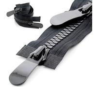 YKMYXZ Cerniere per Il Cucito， Cerniera for Giacca, Cappotto, Cerniera Aperta, lavori di Cucito Fai-da-Te(Black,90CM)