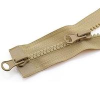 YKMYXZ Cerniere per Il Cucito， Giacca con Cerniera Doppia Cerniera Abbigliamento Accessori con Cerniera Fai da Te Fatto a Mano(Khaki,90CM)
