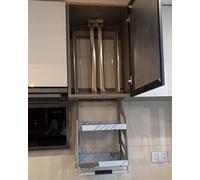 YKMYXZ, Cestello portaoggetti sollevabile, porta spezie, organizer for armadietto estraibile a 2 livelli for dispensa e armadio(55cm/21.7in Width)