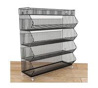 YKMYXZ, Cestini portaoggetti in filo metallico a 2/3/4/5 livelli, ripiani mobili for supermercati, espositori for negozi(Black,35.43x17.72x55.12in)