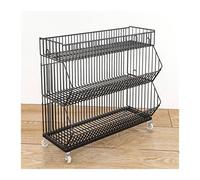 YKMYXZ, Cestini portaoggetti in filo metallico a 2/3/4/5 livelli, ripiani mobili for supermercati, espositori for negozi(Black,35.43x17.72x31.50in)