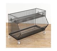 YKMYXZ, Cestini portaoggetti in filo metallico a 2/3/4/5 livelli, ripiani mobili for supermercati, espositori for negozi(Black,18.11x17.72x19.69in)