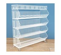YKMYXZ, Cestini portaoggetti in filo metallico a 2/3/4/5 livelli, ripiani mobili for supermercati, espositori for negozi(White,35.43x17.72x55.12in)