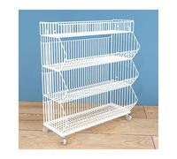 YKMYXZ, Cestini portaoggetti in filo metallico a 2/3/4/5 livelli, ripiani mobili for supermercati, espositori for negozi(White,23.62x17.72x43.31in)