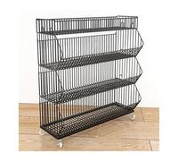 YKMYXZ, Cestini portaoggetti in filo metallico a 2/3/4/5 livelli, ripiani mobili for supermercati, espositori for negozi(Black,47.24x17.72x43.31in)
