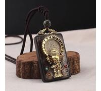 YKMYXZ， Collana con Ciondolo a Forma di Elefante in Ebano, Antica Statua del Buddha Thangka del Nepal, esotica, for Uomo e Donna.(2)
