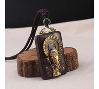 YKMYXZ， Collana con Ciondolo a Forma di Elefante in Ebano, Antica Statua del Buddha Thangka del Nepal, esotica, for Uomo e Donna.(1)