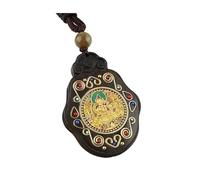 YKMYXZ， Collana con Ciondolo a Forma di Elefante in Ebano, Stile Vintage, Antica Collana Nepalese Thangka con Statua del Buddha, esotica for Uomo e Donna.(8)