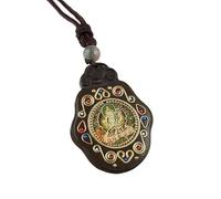 YKMYXZ， Collana con Ciondolo a Forma di Elefante in Ebano, Stile Vintage, Antica Collana Nepalese Thangka con Statua del Buddha, esotica for Uomo e Donna.(1)