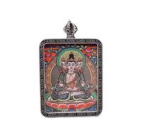YKMYXZ， Collana con Ciondolo di Buddha, Thangka Buddista, Lunga Collana da Preghiera, Catena di Corda Intrecciata Fatta a Mano