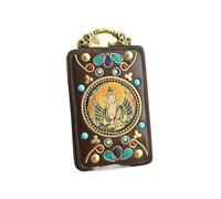 YKMYXZ, Collana retrò Nepal Tibet Thangka Fatta a Mano in Ebano, Grande Giorno Tathagata Giallo Caishen, Pendenti in Stile Nazionale, Regalo Appeso(Penfant5)