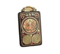 YKMYXZ, Collana retrò Nepal Tibet Thangka Fatta a Mano in Ebano, Grande Giorno Tathagata Giallo Caishen, Pendenti in Stile Nazionale, Regalo Appeso(Penfant3)