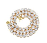 YKMYXZ, Collana tennis 8 mm per donna placcato oro 18 carati collana diamante taglio rotondo catena con zirconi cubici collane donna gioielli per feste e ba, 18 Inch, Argento, agata