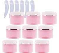 YKMYXZ, Confezione da 12 barattoli vuoti in plastica a doppia parete rosa da 150 ml con nastro argentato, contenitore per crema viso, Rosa, Taglia unica