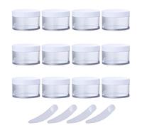 YKMYXZ, Confezione da 12 barattoli vuoti in plastica trasparente da 200 g con coperchio a vite, contenitore da 200 ml per maschere facciali, lozioni e creme (50 ml)