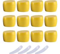 YKMYXZ, Confezione da 12 flaconi vuoti di plastica da 50 ml, colore verde, contenitore per cosmetici con coperchio, contenitore per lozione, crema viso, bottiglia da viaggio + 4 spatole, Gel, Taglia