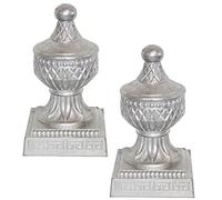 YKMYXZ, Confezione da 2 tappi for pali di recinzione in alluminio argentato for impieghi gravosi, for pali da 100x100 mm, tappi for ponti for recinzioni, pali di nuova costruzione e altro ancora.