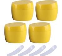 YKMYXZ, Confezione da 4 flaconi cosmetici in plastica bianca vuota da 50 ml, contenitore con coperchio, contenitore per lozione, crema viso, bottiglia da viaggio + 4 spatole, Gel, Taglia unica