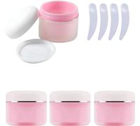 YKMYXZ, Confezione da 4 flaconi vuoti trasparenti smerigliati in plastica rosa da 50 g per cosmetici con tappo a vite, contenitore da 50 ml per lozioni e crema, Rosa, 100ml