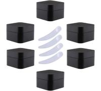 YKMYXZ, Confezione da 6 barattoli quadrati in plastica blu per crema, flaconi cosmetici con rivestimento interno, contenitori per balsamo labbra e lozione, 30 ml, svart, 30ml
