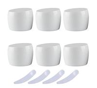 YKMYXZ, Confezione da 6 flaconi vuoti in plastica da 50 ml, colore verde, contenitore per cosmetici con coperchio, contenitore per lozione, crema viso, bottiglia da viaggio + 4 spatole, Bianco, Taglia