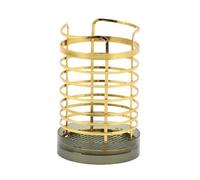YKMYXZ, Contenitore for l'asciugatura degli utensili in filo di ferro con base in plastica, portautensili da cucina in metallo, organizer for utensili, ceppo for coltelli(Gold)