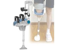 YKMYXZ, Deambulatore telescopico for ginocchia for fratture e distorsioni della caviglia, stampelle antiscivolo, deambulatore telescopico monogamba for adulti, altezza regolabile(Right Leg)